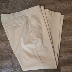 Men's size 36x30 BCG Microfiber Athletic Cream Pants Pockets Business Casual
